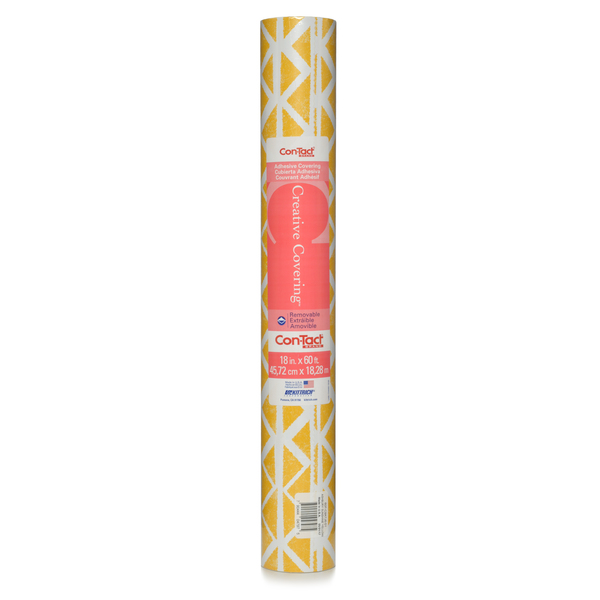 Con-Tact Brand Adhesive Drawer/Shelf Liner, Ashbury Sunshine Yellow 18".x60 Ft., PK6 60F-C9A7J6-06
